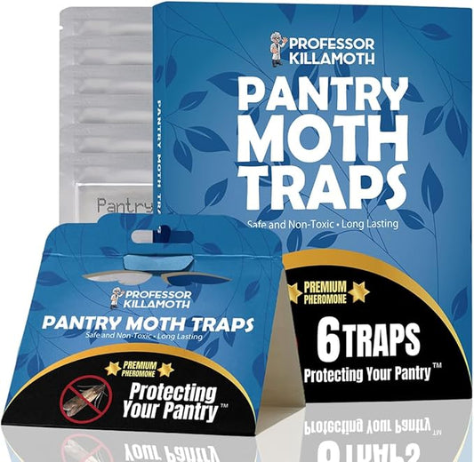 Professor Killamoth Pantry Moth Traps 6 Pack | New Blue Design | Child and Pet Safe | Premium Attractant