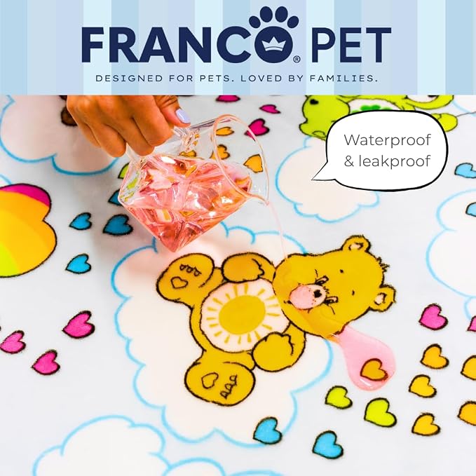 Franco Pet Care Bears XL Oversized Super Soft Cozy Waterproof Sherpa-Backed Blanket Throw for Large Dogs, Couch/Bed/Car, 60x80 (Officially Licensed Product)