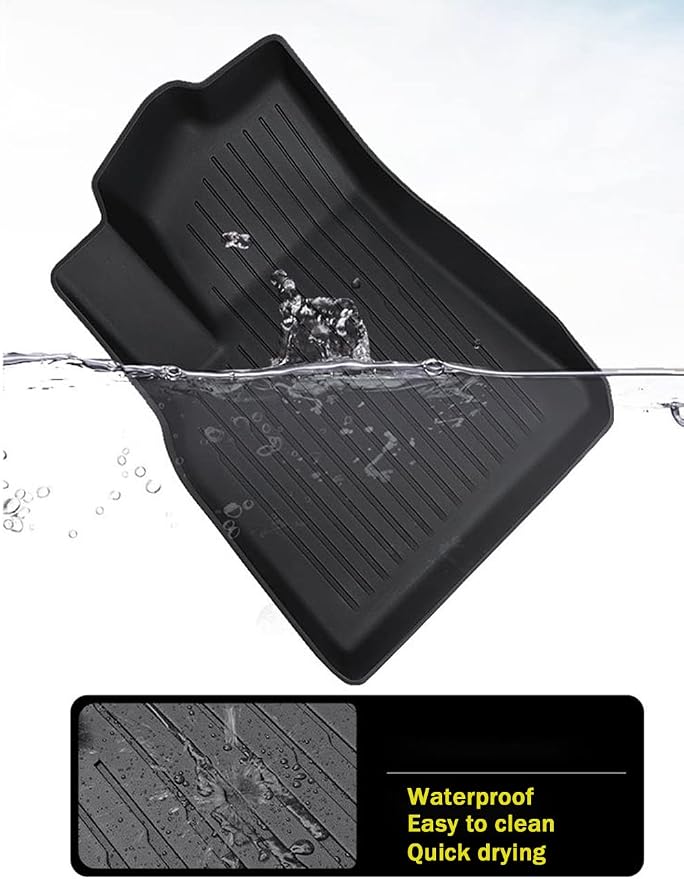 Camry Floor Mats Compatible with 2018-2024 Toyota Camry FWD Models, Non Hybrid or AWD Models，All Weather 3D Tech Waterproof Durable Anti-Slip TPE Floor Liners 1st ＆ 2nd Row Custom-fit Set Accessories