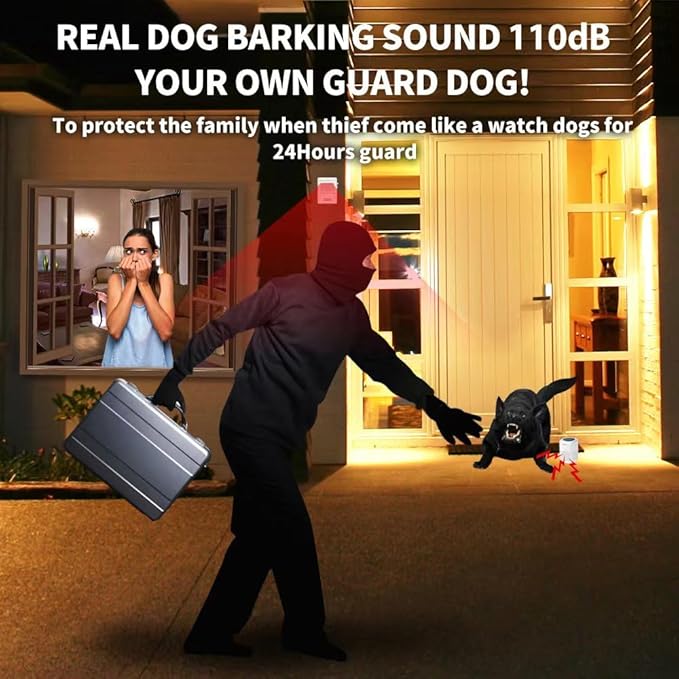 Dog Barking Alarm Motion Detector Outdoor Pir Human Body Motion Sensor Alarm Electronic Alarm Motion Activated Home Security (3 Detectors+ 1 Receiver)