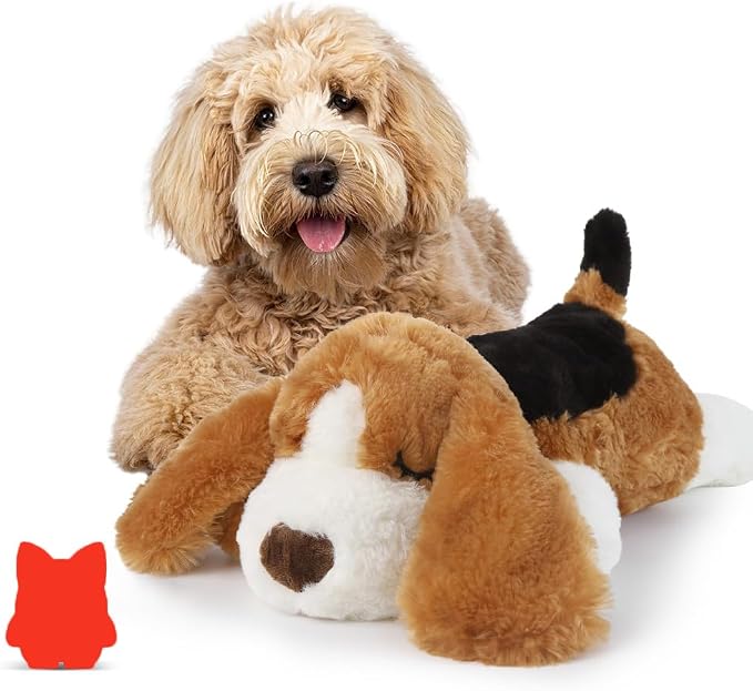 Puppy Toy with Heartbeat, Dog Heartbeat Toy for Separation Anxiety Relief | Dog Anxiety Relief Calming Aid, Calming Comfort Dogs Pillow,Dog Stuffed Animal,Plush Toy for Dogs Cats Pets,Beagle