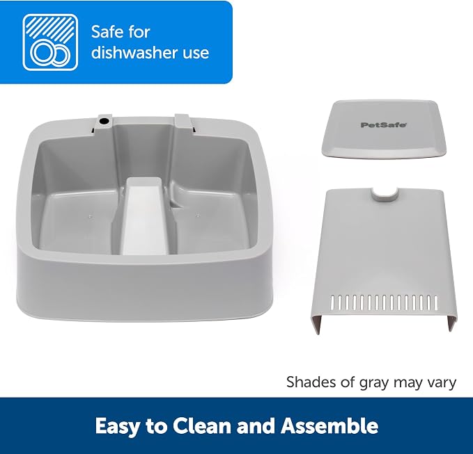 PetSafe Oasys Pet Fountain, 1/2 Gallon (64 oz), Small Dogs & Cats | Adjustable Water Flow, Whisker-Friendly Tray, Dishwasher-Safe, Replaceable Carbon & Foam Filters Included