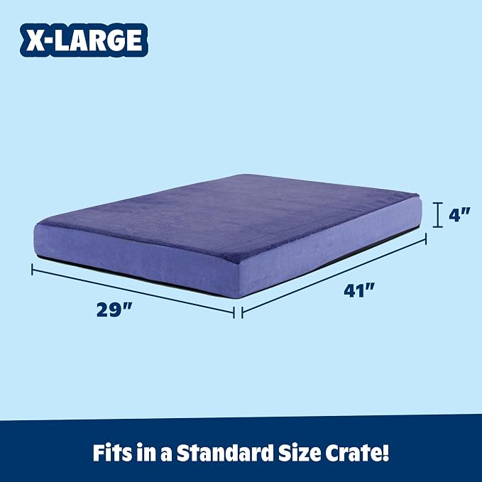 BarkBox Orthopedic Dog Bed - XL | with Memory Foam - Comfortable, Durable & Machine Washable Pet Bed - Navy