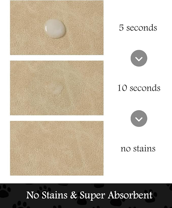 Pet Feeding Mat-Absorbent Dog Mat for Food and Water Bowl-No Stains Quick Dry Water Dispenser Mat-Dog Accessories Pet Supplies-Bowl for Messy Drinkers（Beige,16"x24"