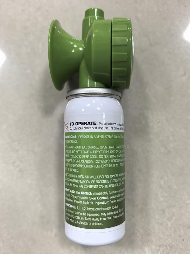 Air Horn with Holster, 1.4 oz 120 dB Loud Pet Trainer to Stop Dog Attacking Barking Fighting Jumping, Coyotes Air Horn for Safety, Protect Yourself & Pet While Walking, Green(4 Pack)