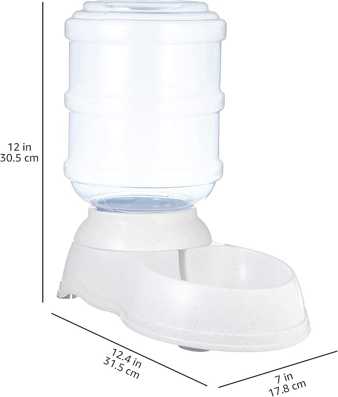 Amazon Basics Gravity Pet Water Dispenser for Cat and Dog, Easy to Clean, 135.3fl.oz Capacity, Small