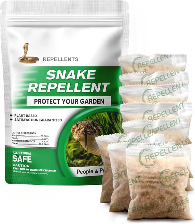 Snake Repellent for Yard, Snake Deterrent Outdoor, Snake Away Repellent for Garden/Lawn, Backyard Snake Repellent, Covers 120 Sq Ft, Lasts Up to 60 Days, 8Packs