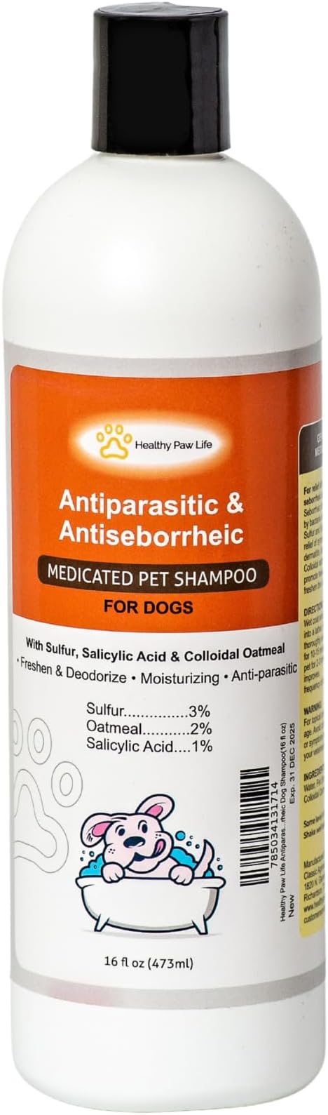 Healthy Paw Life Antiparasitic & Antiseborrheic Dog Shampoo (16 oz)
