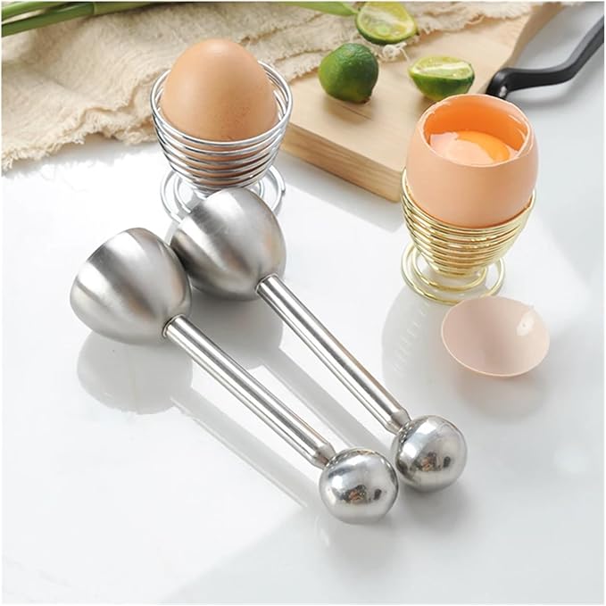 Stainless Steel Egg Topper, Eggshell Cutter Cracker Opener Remover, Multipurpose Egg Cup Kitchen Gadget(Gold)