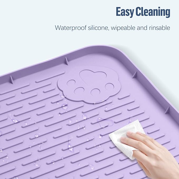 Pee Pad Holder for Dogs 34''x22'' Silicone Puppy Pee Pad Tray, Purple | Extra Large Dog Potty Tray Leak-Proof, High Edge, No Spill Training Pads for Floor Protection, No Pee Pads