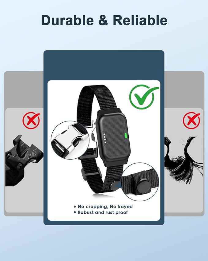 Shock Collar for Dogs, IP67 Waterproof Dog Training Collar with Remote Control, 3 Modes: Beep, Vibration, Safe Static, Rechargeable Adjustable for 15-110lbs Medium Large Dogs