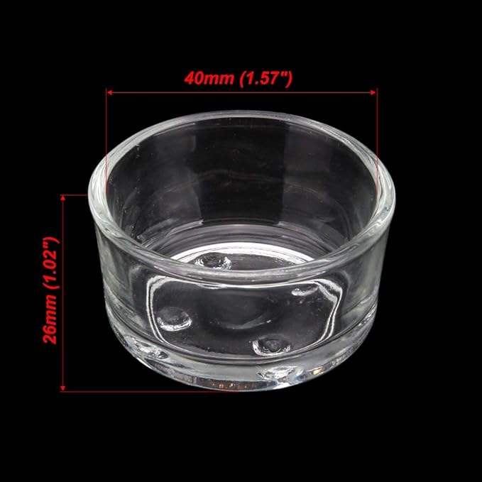 Senzeal 4X Glass Reptile Feeding Dish Food Water Bowl Feeder Bowl Cup Basin Tray Container for Small Pets Reptile Lizard Spider Scorpion Corn Snake Centipede Crickets