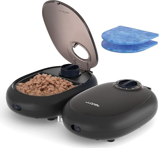 Distributeur automatique de nourriture WOPET pour chats (nourriture humide) – Distributeur programmable 48h avec pack de glace pour maintenir la fraîcheur, idéal pour yaourts et aliments en conserve – Parfait pour chats, chatons et petits chiens