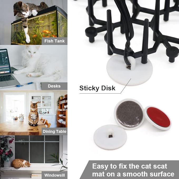 Ley's 24 Pack Cat Deterrent Mat, 6 x 8 in Scat Mat with Spikes, Keep Cats Away from Plants, Indoor Furniture & Outdoor Garden Fence – Pet Repellent Barrier
