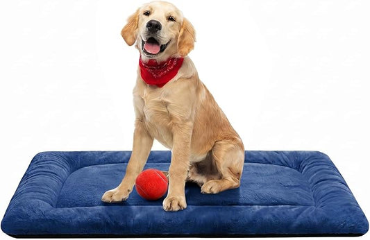 Dog Crate Pad Washable Dog Bed for Crate Medium Cozy Mat 36-Inch Navy Blue | Ultra Soft Kennel Pad,Anti-Slip Bottom,Fits for Most Metal Crates,Comfortable Sleeping Pet Mat