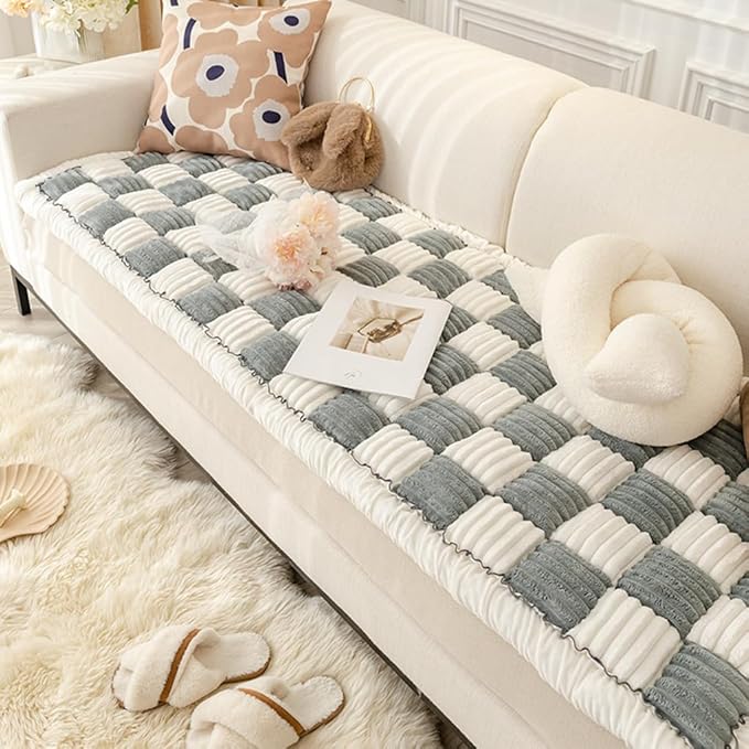 Dog Couch Cover Protector, Quilted Washable Non-Slip Sofa Mat for Pets | Cotton fabric, quilted checkerboard, PP cotton filling, non-slip backing, machine washable, for sofa, window seat and floor