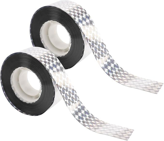 2 Roll Bird Scare Tape Ribbon Reflective Ribbon to Keep Birds Away from Garden Double Sided Holographic Birds Scare Tapes 328 Ft Bird Flash Tape Deterrent Tapes Outdoor Pigeon Woodpecker Repellent