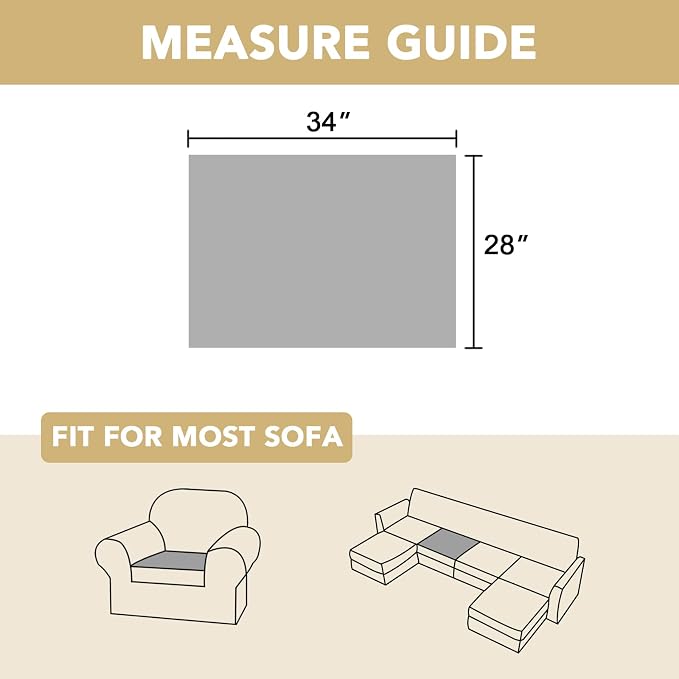 H.VERSAILTEX Chenille Couch Cover for Dogs Washable Soft Fuzzy Chair Covers Armchair Sectional Sofa Cover Thick Pet Couch Cover Protector Non-Slip Dog Bed Cover(Light Grey, 28" x 34")