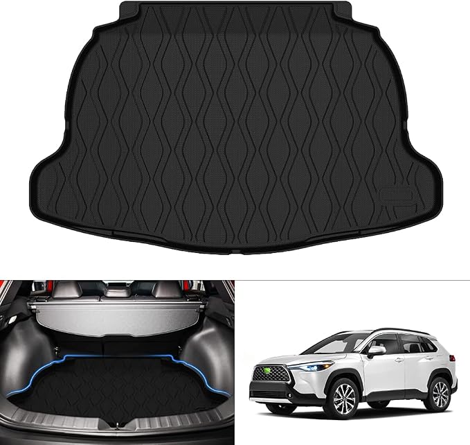 KUST Cargo Mat for Toyota Corolla Cross 2022-2025 2026 (Only Fits NO JBL Subwoofer in Cargo Area)(Not for Corolla) Rear Trunk Mat Cargo Liner All Weather Protection TPE Rubber Black