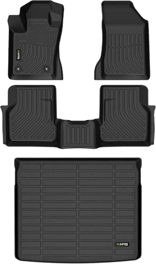 HAFIDI® Floor Mats & Cargo Liner Set Fit for 2023 2024 2025 Dodge Hornet GT & GT Plus & R/T Plug-in Hybrid All Weather Protection TPE Anti-Slip Car Full Set Floor Liners Custom Accessories - Black