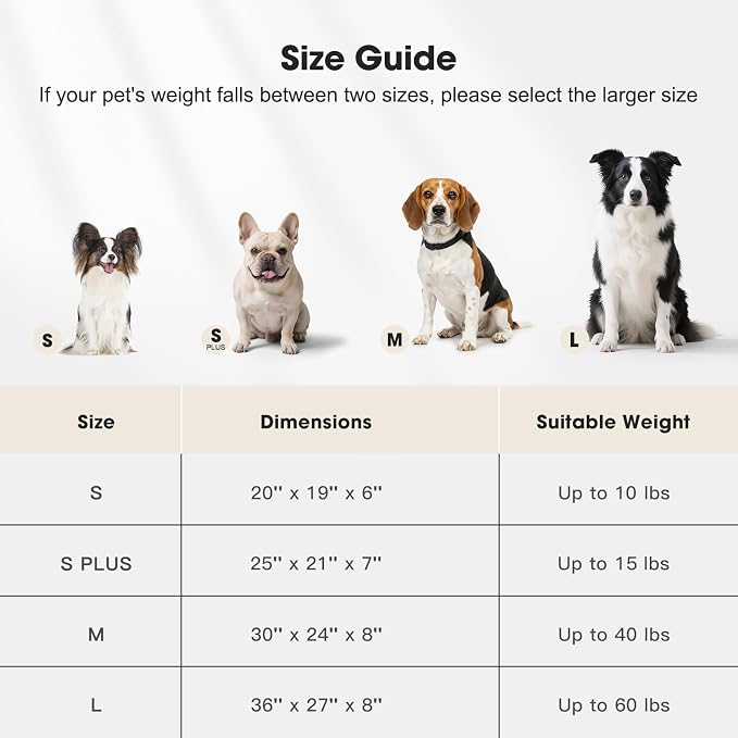 MIXJOY Dog Beds Large Sized Dogs, Washable Dog Bed with Removable Cover, Soft Rectangle Dogs Ded Fluffy Plush Faux Fur Pet Bed with Anti-Slip Bottom, 36"x27"x8",Brown