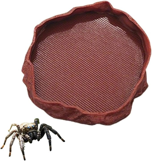 1 PCS Spider Micro Water Bowl Jumping Spider Feeding Dish Tarantula Water Dish for Millipede Gecko Lizard Tarantula Tiny Reptiles (2.17" D, 0.31" H) Coffee