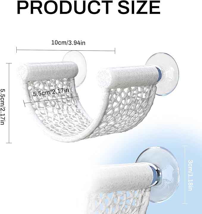 Betta Fish Hammock, White Floating Resting Leaf with Suction Cup - Aquarium Perch Ledge for Bettas, Shrimp, and Nano Fish - Minimalist Tank Decor & Accessory (White)