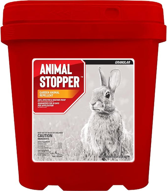 Messina Animal Stopper Granular Repellent - Safe & Effective, All Natural Food Grade Ingredients; Repels Groundhogs, Rabbits, Skunks, Raccoons and Other Garden Animals; Ready to Use, 5 lbs (AS-G-005)