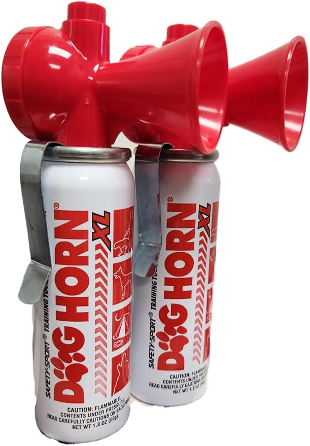 DogHorn XL (2 PK) - Air Horn for Dogs. Stop Aggressive Dogs! Scare Coyotes Bear & Wild Animals! Effective Training Tool & Outdoor Safety Alarm for Hiking Biking Camping Boating & More! (Pack of 2)