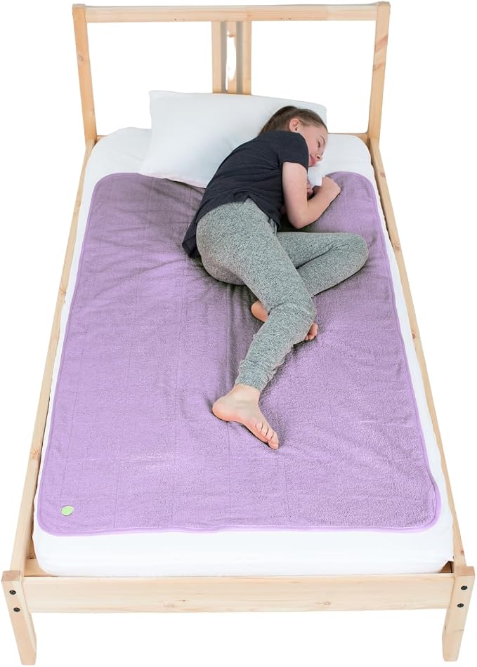 PeapodMats Bedwetting Waterproof Bed Mat, Reusable 3x5 Mauve | Washable reusable bed mat for bedwetting, incontinence, kids, adults, pets, and mattress protection.
