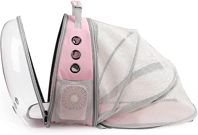 Cat Carrier Backpack, Expandable Bubble Pet Carrier for Cats and Small Dogs, Airline Approved Travel Backpack for Hiking, Walking & Outdoor Adventures - Supports up to 14 lbs