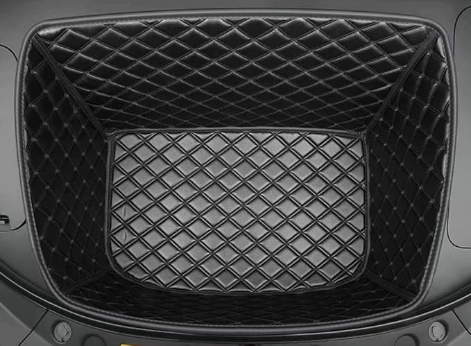 Frunk Mat Front Trunk Mat Custom Compatible with EV/Electric Car Model - All-Weather, Full Coverage Protect Front Trunk(Black with Black Stitching)