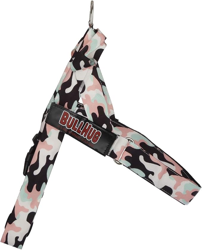 Adjustable Dog Harness– No Pull, No Choke – for English Bulldogs, French Bulldogs, Pugs & Broad-Chested Breeds – Easy, Safe Walks (Pink & Mint Camouflage, Medium)