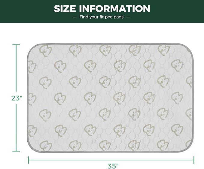 FXW Washable Pee Pads for Dogs, Super Absorbent, 23" x 35", 4 Packs | Machine washable, Non-slip backing