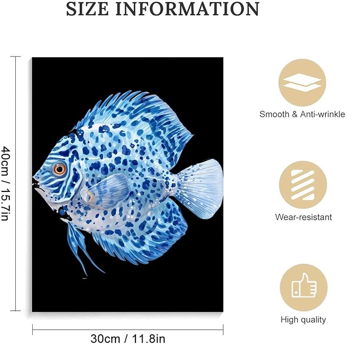 Discus Fish Wall Art Canvas Artwork Vintage Hanging Pictures Painting Poster for Home Decor