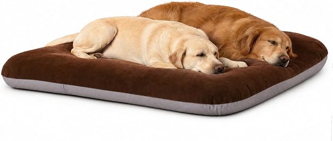 Magic Dog Super Soft Extra Large Dog Bed, 47 Inches Orthopedic Foam Dog Beds for XL Dogs, Jumbo Pet Bed with Anti Slip Bottom, Dog Sleeping Mattress with Removable and Washable Cover, Dark Brown
