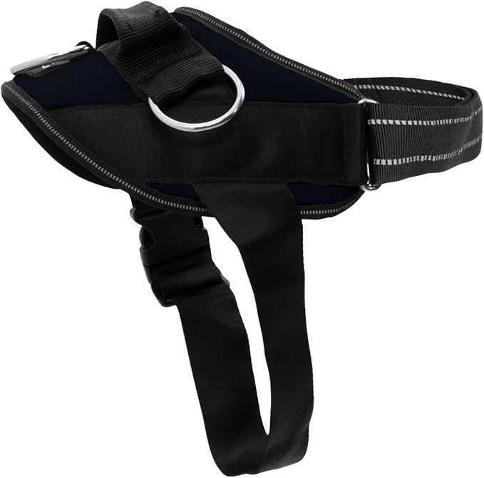 ShawnCo Essential Dog Harness, No-Pull Pet Vest (Midnight,L) | 3 Leash Clips, Easy On, No-Choke, Reflective, Adjustable Fit, Padded Comfort, Control Handle, For Small, Medium & Large Dogs