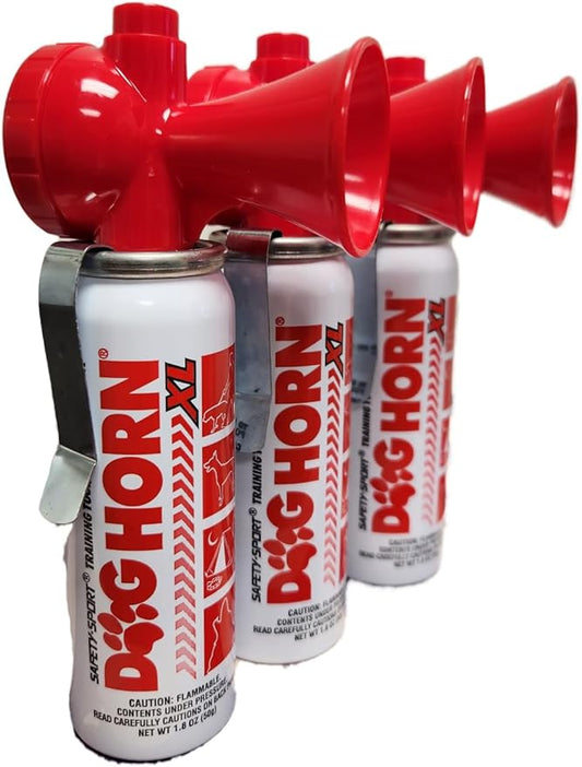 DogHorn XL (3 PK) - Air Horn for Dogs. Stop Aggressive Dogs! Scare Coyotes Bear & Wild Animals! Effective Training Tool & Outdoor Safety Alarm for Hiking Biking Camping Boating & More! (Pack of 3)