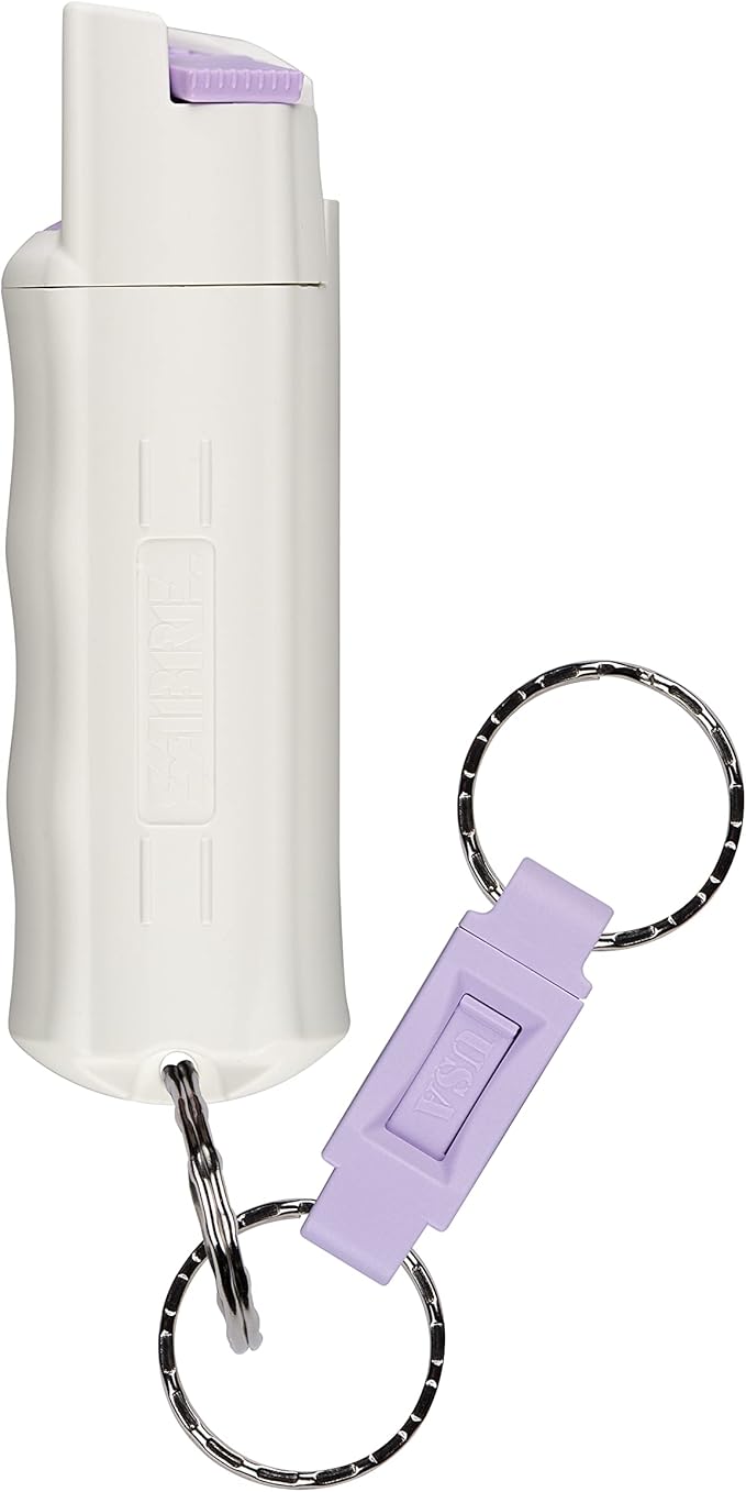 Sabre Pepper Spray - Quick Release Keychain for Easy Carry & Fast Access, Max Police Strength Self Defense OC Spray with UV Dye, 10 Sec. Spray Time, Finger Grip - Faster Aim, 0.54 fl oz,Secure Safety