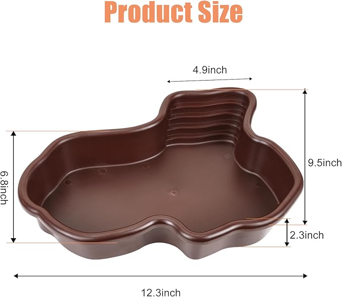 Petmolico Large Reptile Water Dish with Non-Slip Bottom – Snake Water Bowl,Tortoise Habitat Accessories for Turtle,Gecko,Lizard,Bearded Dragon
