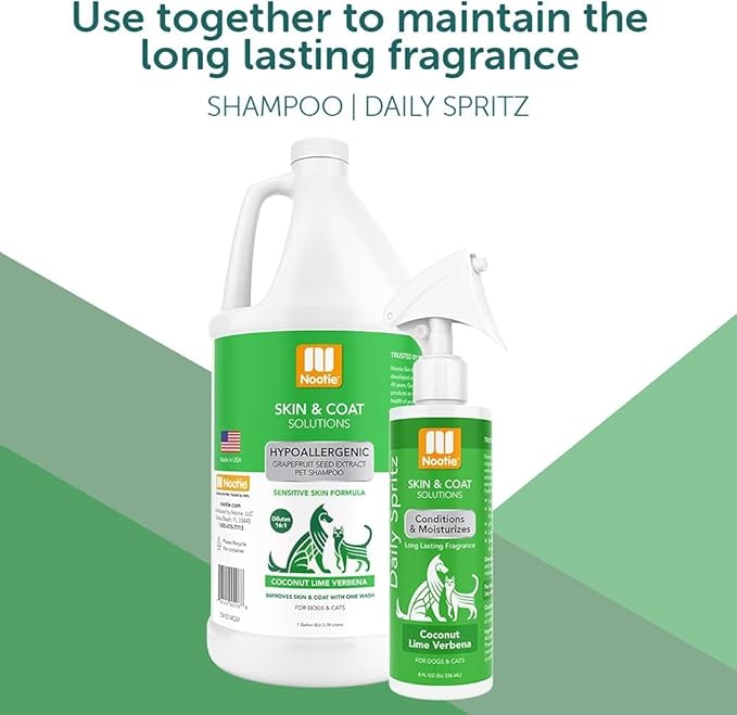 Nootie - Pet Shampoo for Sensitive Skin - Revitalizes Dry Skin & Coat - Natural Ingredients - Gentle Dog Shampoo - Cleans & Conditions