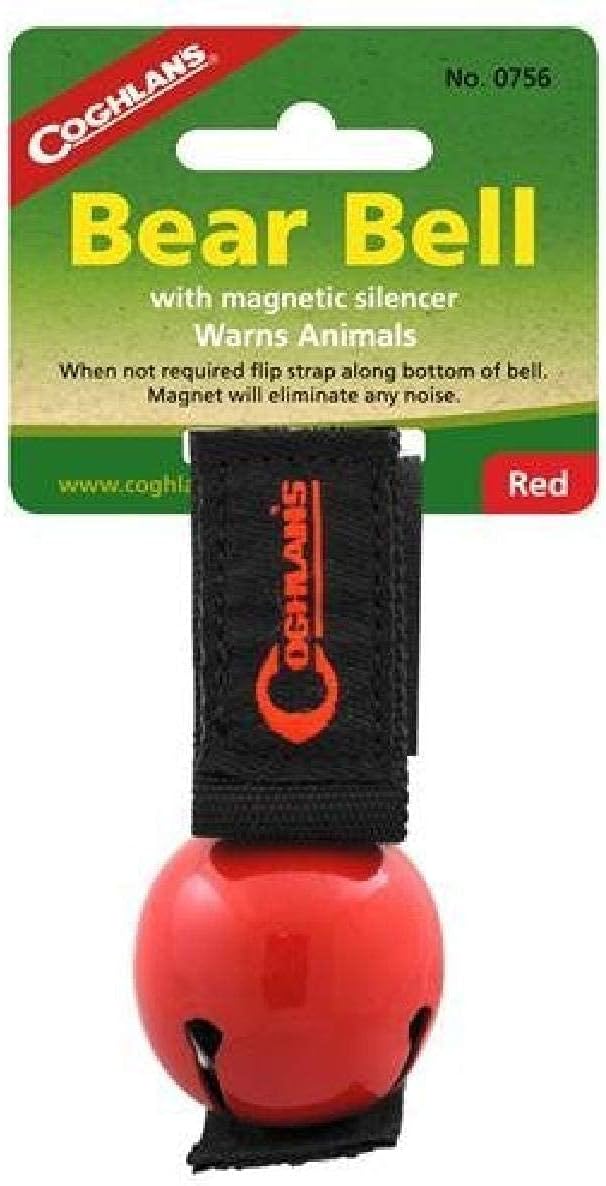 Coghlan's Magnetic Bear Bell with Silencer - Hiking Safety Gear for Wildlife Alert - Red