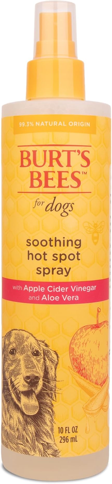 BURT'S BEES FOR PETS Hot Spot Spray with Apple Cider Vinegar and Aloe Vera for Itchy Dogs, 95% Natural Origin Formulas, Itchy Skin Relief, 10 Fl Oz