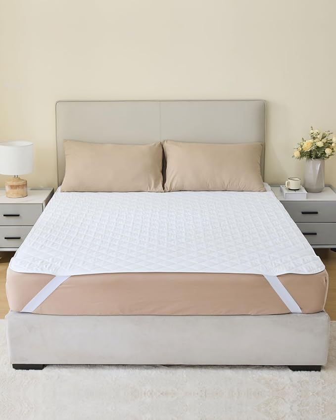 KANECH Incontinence Bed Pads Twin Size, Heavy Absorbency Reusable Washable Waterproof Mattress Protection for Adults, Elderly and Pets (39x80 Inch, Pack of 1) Blue | KANECH Fits 5 -20" Mattress with Upgraded Straps, Reusable Incontinence Bed Pads, 12 C...
