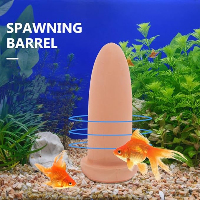 UPKOCH Ceramic Spawning Cone with Isolation Cage for Discus Angelfish, Aquarium Breeding Cave Bucket for Fish Egg Hatching Care
