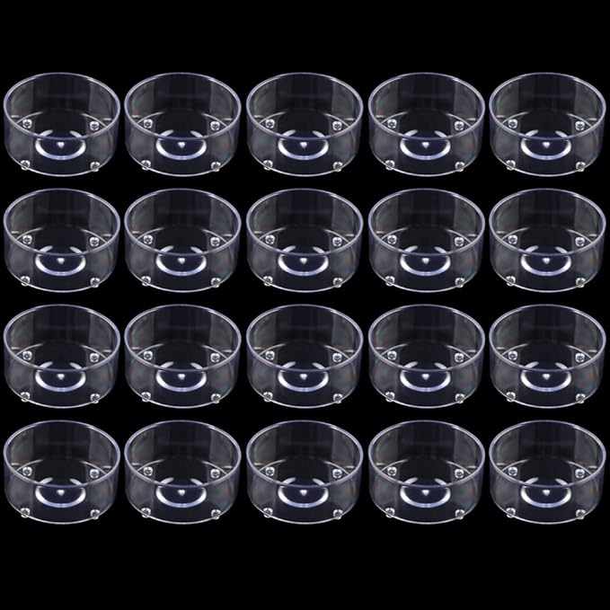 20 Pcs Small Reptile Feeding Bowl Plastic Water Bowl Food Dish for Spider Tarantula Small Reptile Lizard Gecko (Small: 1.43" D, 0.68" H)