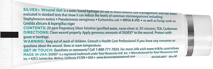 Be Smart Get Prepared SILVEX Wound Gel, 0.5 Fl Oz (Pack of 1), Clear