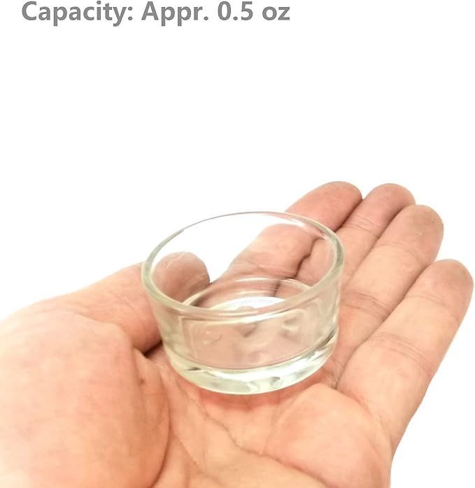 Reptile Glass Feeding Dish Food Water Bowl Feeder Bowl Cup Basin Fit for Small Pets Reptile Lizard Spider Scorpion, 3 Kinds of Capacity, 0.5 Oz,1.4 Oz, 1.7 Oz