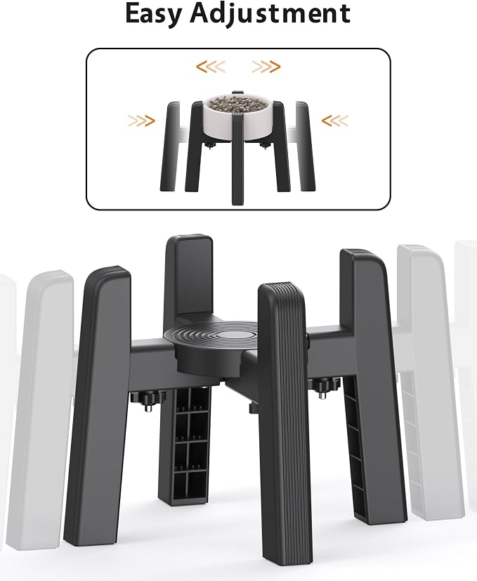 Dog Bowl Stand with Adjustable Width [Stand Only] | Elevated Pet Water & Food Bowl for Medium Dogs, Stable and Anti-Slip Raised Bowl