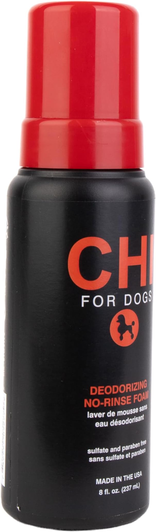 CHI for Dogs Deodorizing Waterless Foam Wash, No-Rinse Dry Shampoo for Dogs to Help Control Odor, Sulfate and Paraben Free, Waterless Pet Grooming, Pump Bottle, Made in The USA, 8 Fl Oz